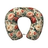 Qewfoju Neck Pillows for Sleeping Memory Foam Travel Pillows U Shaped Travel Neck Pillow Soft Headrest Pillow Suitable for Planes Car Office - Roses and Butterflies 1