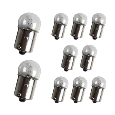 Yidcidu 10PCS G18 Turn Signal Bulbs, 12V 10W Halogen Blinker Bulbs, Super Bright Direct Fit Upgrade Bulbs Replacement for Brake Lights, for Most Motorcycle, Scooters, Bikes (White)