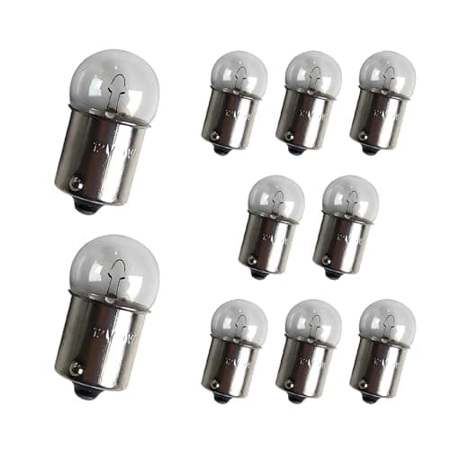 Yidcidu 10PCS G18 Turn Signal Bulbs, 12V 10W Halogen Blinker Bulbs, Super Bright Direct Fit Upgrade Bulbs Replacement for Brake Lights, for Most Motorcycle, Scooters, Bikes (White)