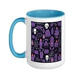 Pastel Goth Witchy Magical Halloween Kawaii Ghost Ceramic Mug, Blue/White, 15oz