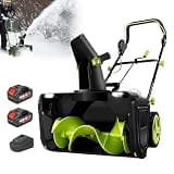 Electric Cordless Snow Blower, 3500W, 20in Working Width, Max Throwing Distance 25ft, Dual LED Headlights for Easy Nighttime Clearing