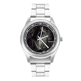 FodPand Mens Stainless Steel 3-Hand Analog Watch Easy Reader 40mm Dial