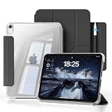 GKABXY Clear Case for iPad Air 11 inch M4/M3/M2 (2026/2025/2024), iPad Air 5th/4th Gen (2022/2020) 10.9 inch, 2 in 1 Detachable Cover with Pencil Holder, 5 in 1 Y-fold Stand (Black)