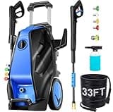 commowner 5000 PSI Electric Pressure Washer with 33FT Hose Power Washers Powered Professional High Pressure Cleaner Machine, Foam Cannon, 4 Tips, powerwashers for Home Cars, Blue
