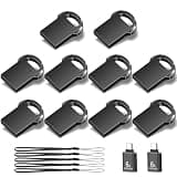 EASTBULL Mini 2.0 Metal USB 2.0 Type-C Flash Drive 16GB Small USB 2.0 Drives 10PCS with Lanyard Thumb Drive for Storage and Backup (16GB)