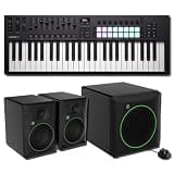 Novation Launchkey 49 MK4 Semi-Weighted MIDI Keyboard Bundle with Mackie CR5BT Monitors and CR8SBT 8-Inch Subwoofer — 200W 35Hz 2.1 Studio Kit for Beat Making, Bass Music, Mixing, and Production