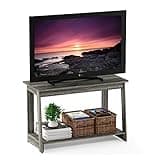 Furinno BEGINNING TV Stand, 2-Tier Rectangular Entertainment Center with Open Shelf, TV Console for TV up to 36 Inch, Open Back, for Living Room, Bedroom, French Oak