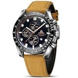 LN LENQIN Mens Watches Analog Quartz Watch for Men Waterproof Men's Wrist Watches Luminous Luxury Fashion Business Casual Watch Date with Leather Strap