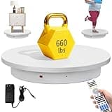 Foxvee Super Heavy Duty Remote-Controlled Motorized Turntable,Motorized Rotating Display Stand,Speed-Adjustable Rotating Platform,Human 3D Scan Electric Turntable for Scan,Showcase(23.6in/White)