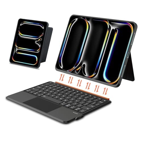 FanGoFast for iPad Case with Keyboard 11 Inch A16 10th Gen, Magnetic Detachable Keyboard Case Adjustable Stand, Backlit Keys with Touchpad (Black, for iPad 11/10/Air 5/4/11"(M2/M3) Pro 11" 4/3/2/1)