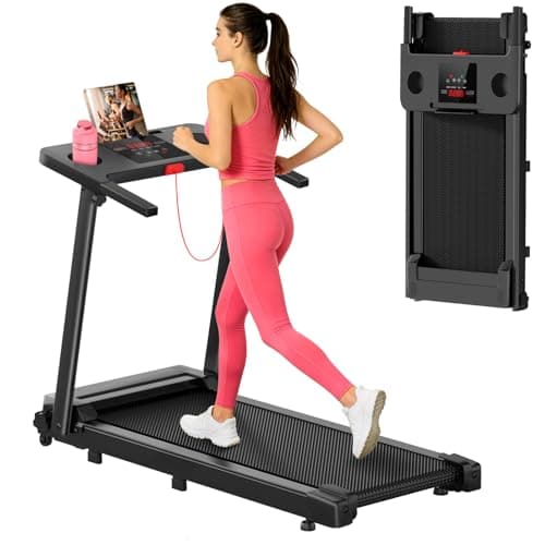 Treadmills for Home and Office, Portable Treadmill with Handles, 3.0 HP Walking Pad Treadmill with Quiet Brushless, 300 LBS Capacity, 0.6-6.2 MPH, Black