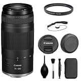 Canon RF75-300mm F4-5.6 Zoom Lens with UV Filter + Lens Cap Keeper + Cleaning Kit (4 Items)