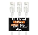 Tecmojo UL Listed Ultra-Slim Cat6a 10ft Ethernet Cable, 30AWG 100% Pure Copper, 10Gbps Network Cable for Router, Modem, Xbox, Laptop, Servers, 3-Pack, White