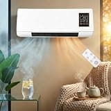 Bladeless Portable Air Conditioner Fan & Heater Combo, Wall-mountable, Quiet Smart Unit with Remote Control for Bedroom & Dorm, 2-in-1 Cooling & Heating Solution White