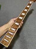 Stainless 22fret Roasted Flame Maple electric guitar neck part block inlay gloss