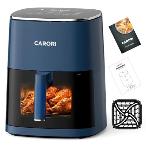 6Qt Air Fryer with Viewing Window, 1700W Fast & Even Cooking, Max 400℉ Crisping, 12 Cooking Presets, Large Nonstick Basket, Dishwasher Safe, Bake, Roast, Reheat & Dehydrate, Blue