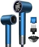 High-Speed Hair Dryer, 160,000 RPM Blow Dryer with Diffuser, Nozzle, Comb, Light Blue