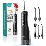 COSLUS E40 Portable Water Flosser for Teeth: ADA Accepted, 10 Pressure Settings Professional Water Dental Pick for Orthodontic, Braces & Sensitive Gums - Cordless for Travel Use, for Teens, BPA-Free