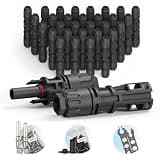 CHINT 8AWG Solar Panel Connectors 1500V DC 70A, TÜV Certified Heavy Duty MC4-Compatible Solar Cable Connectors for Large PV Cables 6-8.6 mm (0.24-0.34 in), 30 Pairs with Dust Caps & Spanners