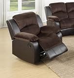 GOWE Motion Recliner Chair 1pc Glider Rocker Recliner Living Room Furniture Chocolate Padded Suede Living Room