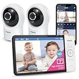 VTech RM7764-2HD Smart WiFi Baby Monitor with 2 Cameras, 1080p HD Video, 360° Pan & Tilt, 10x Zoom, 7" HD Parent Unit, Night Vision, Soothing Sounds, 2-Way Talk, Temperature & Motion Detection