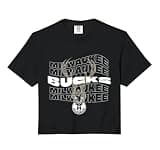 NBA Milwaukee Bucks Wave Outline Team Logo Comfort Colors Crop Top