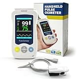 Pulse Oximeter, Continuous Pulse Oximeters Medical Grade Accuracy SpO2 Overnight Pulse Rate Monitoring 20 Hours Pulse Oximeter Handheld Blood Oxygen Saturation Monitor with 500 Data Storage