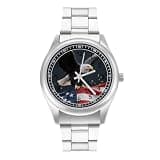 FodPand Mens Stainless Steel 3-Hand Analog Watch Easy Reader 40mm Dial