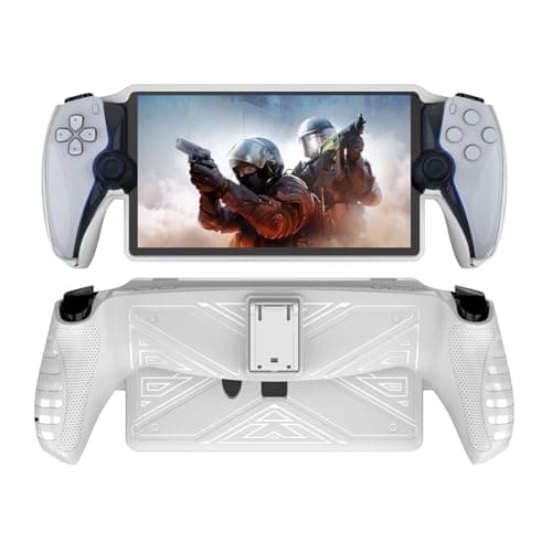 Usper Portal Remote Player Case, Shockproof TPU Gaming Console Controller Sleeve Skin with Stand Game Machine Grip Case Game Console Protective Cover (White)