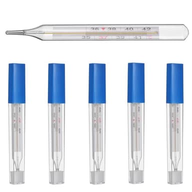 ARTIBETTER 6Pcs Glass Temperature Measurement Tool, Accurate Oral Thermometer for Adults, Body Thermometer with Easy Reading, Reliable Thermometer for Family Home Use, Under Tongue Thermomete