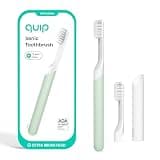 Quip Sonic Electric Toothbrush for Adults with Timer - Includes Travel Case & Replacement Brush Head - 3 Month Battery Life, Plastic Handle - Sage