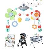 Orzbow Stroller Arch Toy for Baby, Musical Carseat Toys Hanging with Teething, Baby Mobile for Crib Bassinet Car Seat and Bouncer, Car Seat Activity Toy for Babies 0-12 Months