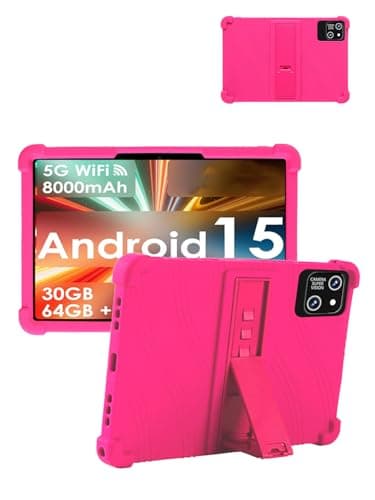 for ZENTALITY C-710 PRO (10 Inch) Android 15 Tablet Protective case, Shockproof Lightweight Silicone Protective Cover with Stand, Child-Friendly Protection, Easy to Clean Design, Hot Pink.