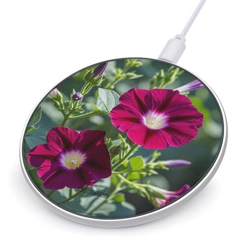 Red Geraniums Wireless Charger, 10W Qi-Certified Fast Wireless Charging Pad with USB Cable & LED Indicator Fashion Charger Mat Portable Charging Station for All Qi-Enabled Phones