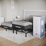 Sven and Son Essential Adjustable Bed Base (Frame) + 12 inch Memory Foam Matt (Medium), Easy Assembly, Head and Foot Lift, Memory Positions, Zero Gravity, Wireless Remote - Split King
