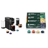 Nespresso Vertuo Pop+ Coffee and Espresso Machine by De'Longhi with Aeroccino Milk Frother, Liquorice Black + Starbucks Capsules