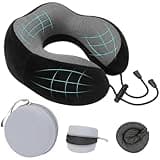 Divguf Neck Pillow for Sleeping, Travel Pillow, 100% Memory Foam U Shaped Pillow with Portable Storage Box, Travel Neck Pillow for Airplanes, Airplane Essentials for Flight Car Office Home (Black)