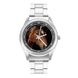 FodPand Mens Stainless Steel 3-Hand Analog Watch Easy Reader 40mm Dial