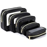 YOPCDJ 5PCS Diaper Bag Organizer Pouch Set, TSA Approved Toiletry Bag,Clear Waterproof TPU Makeup Bag Set Travel Organizer Bags for Women and Kids