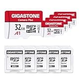 GIGASTONE 32GB Micro SD Card 5-Pack, MicroSDHC Memory Cards for Security Cameras, Wyze Cam, Roku, Full HD Video Recording, UHS-I U1 A1 Class 10, up to 90MB/s, with Adapter