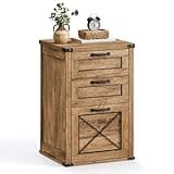 VASAGLE File Cabinet, Filing Cabinet with 3 Drawers, Printer Stand, Fit A4, Letter Size, Hanging File Folders, Modern Farmhouse Style, for Home Office, Honey Brown UOFC054T41