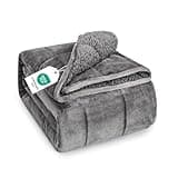 Topblan Sherpa Fleece Weighted Blanket for Adults, 15 lbs Dual Sided Cozy Fluffy Heavy Blanket, Ultra Fuzzy Throw Blanket with Soft Plush Flannel Top, 48 x 72 inches
