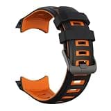 FVBBVCKAA 26MM Silicone Watch Strap Fit For Garmin Instinct 2X Solar-Tactical Edition Watch Bracelet WatchBand Band Replacement Wirstband(Black Orange)