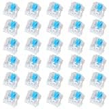 30 Pieces Blue Mechanical Keyboard Switches, 3 Pin Pre-Lubricated Clicky Key Switches, Dustproof and Waterproof Keyboard Accessories for Mechanical Gaming Keyboards