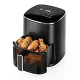 OLIXIS 12-in-1 Air Fryer 6.34 Quarts, Visable Airfryer with Window, 400°F, Roast, Reheat, Dehydrate, Bake, Steam, Fries, Custard, Chicken, Wings, Sea Food, Vegetabels, Modern Black