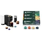 Nespresso Limited-Edition Vertuo Pop+ Deluxe Coffee and Espresso Maker by Breville with Milk Frother, Matte Black Gold + Starbucks Capsules