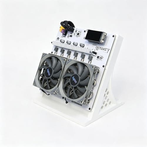 NerdOCTAXE Rev3.1 Bitcoin Miner with Large Display Screen, 12TH/s 200W High-Performance BTC Home Mining Machine, 8X BM1370 Chips, 2.4G WiFi Silent Desktop ASIC Solo Miner with Power Adapter