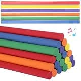 48 PCS Wooden Rhythm Sticks, 12 Inches Wooden Batons, 6 Colors, for Classroom and Music Activities, Colorful Wood Music Sticks for Little Ones, Wooden Percussion Musical Instruments