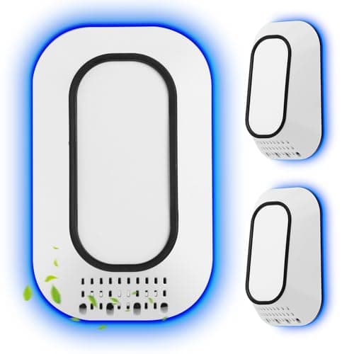PVACG Plug in Air Ionizers 3-Pack, Negative Ion Air Purifier with Ice Blue Light, 2W Ultra-Low Energy Ionic Air Purifiers for home Bedroom Office Bathroom(3)