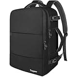 Taygeer Travel Laptop Backpack for Men Women, Airplane Approved Travel Backpack Suitcase with Water Bottle Pocket, Lightweight College 35l Luggage Bag 15.6inch Laptop Mochila Gifts for Business,Black